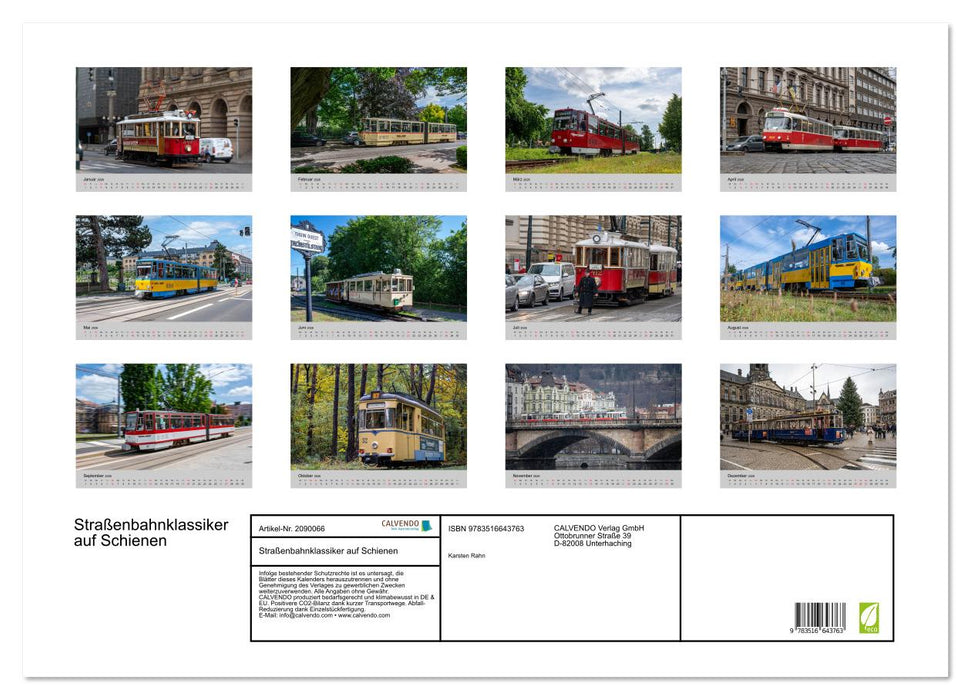 Straßenbahnklassiker auf Schienen (CALVENDO Wandkalender 2026)