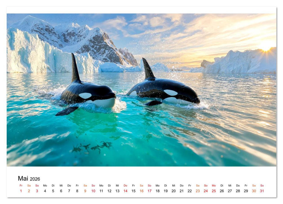 Orcas - ein Jahr voller Meer (CALVENDO Wandkalender 2026)