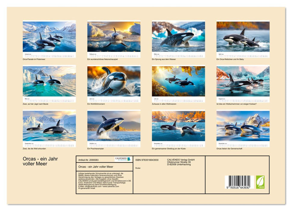 Orcas - ein Jahr voller Meer (CALVENDO Premium Wandkalender 2026)