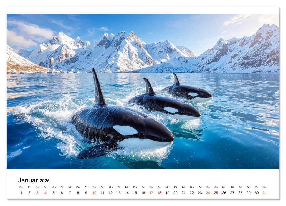 Orcas - ein Jahr voller Meer (CALVENDO Premium Wandkalender 2026)