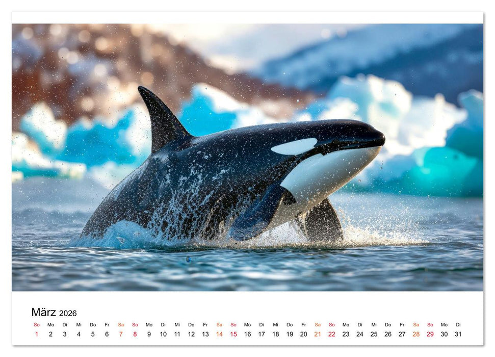 Orcas - ein Jahr voller Meer (CALVENDO Premium Wandkalender 2026)