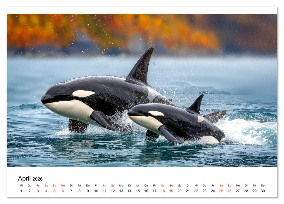 Orcas - ein Jahr voller Meer (CALVENDO Premium Wandkalender 2026)