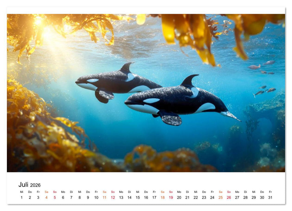 Orcas - ein Jahr voller Meer (CALVENDO Premium Wandkalender 2026)