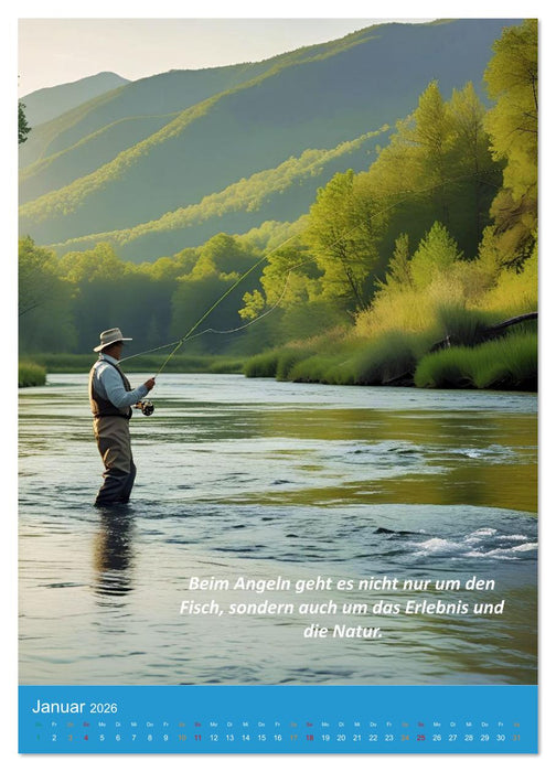 Fliegenfischen am Fluss (CALVENDO Premium Wandkalender 2026)