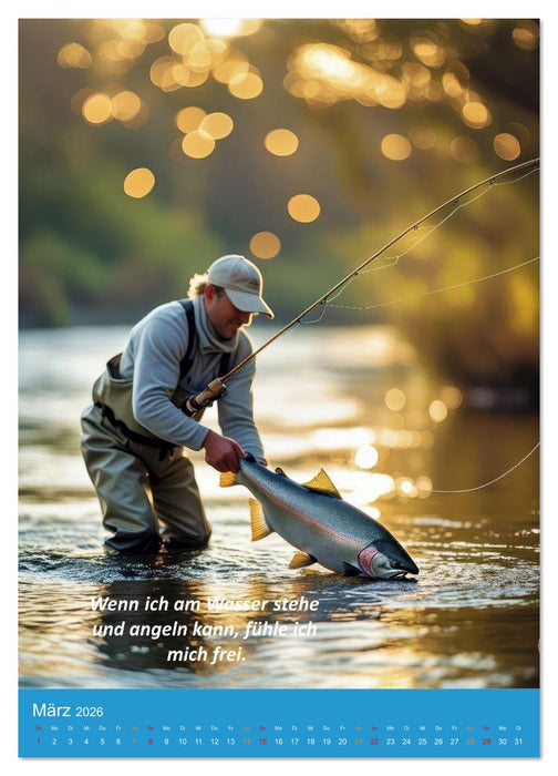 Fliegenfischen am Fluss (CALVENDO Premium Wandkalender 2026)