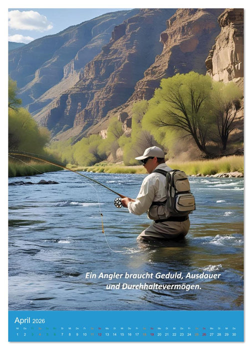 Fliegenfischen am Fluss (CALVENDO Premium Wandkalender 2026)