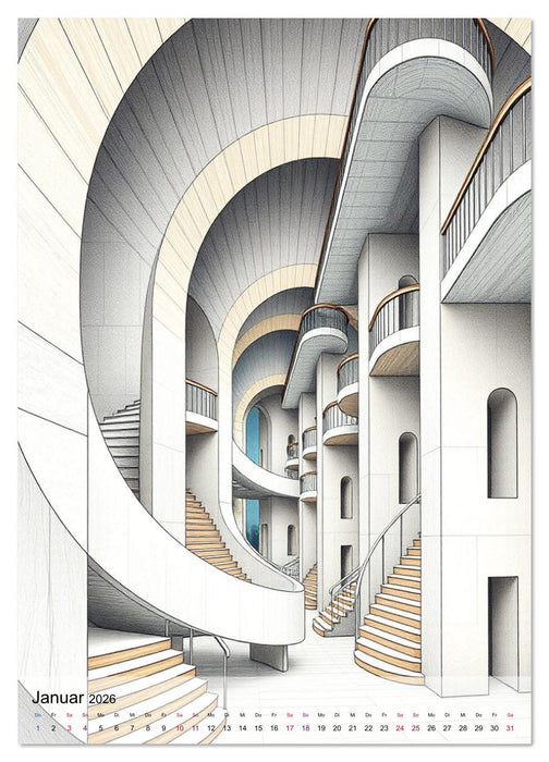 Architekturen des Unmöglichen - Zwischen Realität und Illusion (CALVENDO Wandkalender 2026)