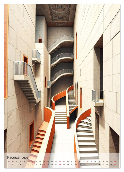 Architekturen des Unmöglichen - Zwischen Realität und Illusion (CALVENDO Wandkalender 2026)