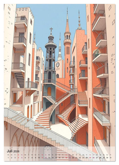 Architekturen des Unmöglichen - Zwischen Realität und Illusion (CALVENDO Premium Wandkalender 2026)