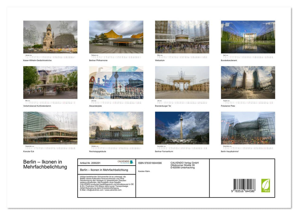 Berlin – Ikonen in Mehrfachbelichtung (CALVENDO Premium Wandkalender 2026)