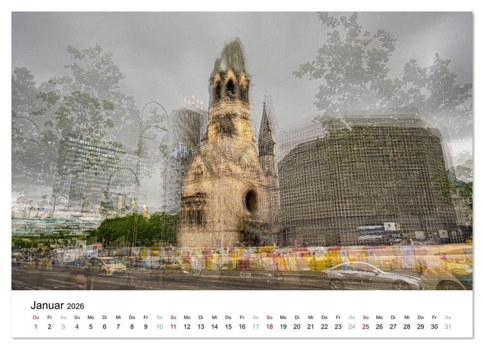 Berlin – Ikonen in Mehrfachbelichtung (CALVENDO Premium Wandkalender 2026)