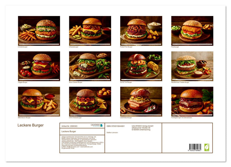Leckere Burger (CALVENDO Wandkalender 2026)