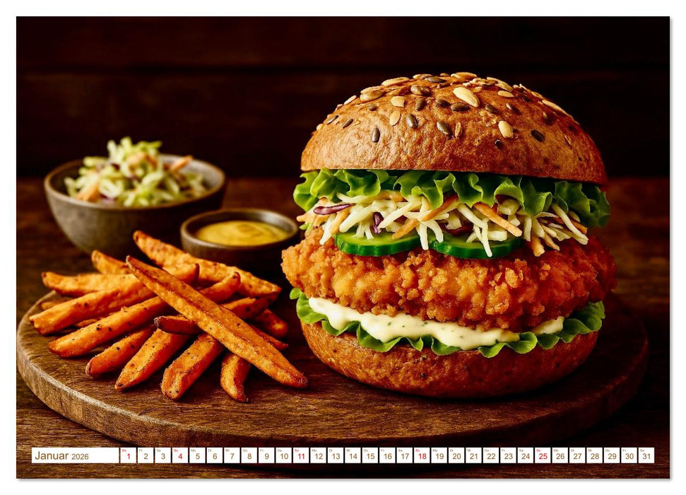 Leckere Burger (CALVENDO Premium Wandkalender 2026)