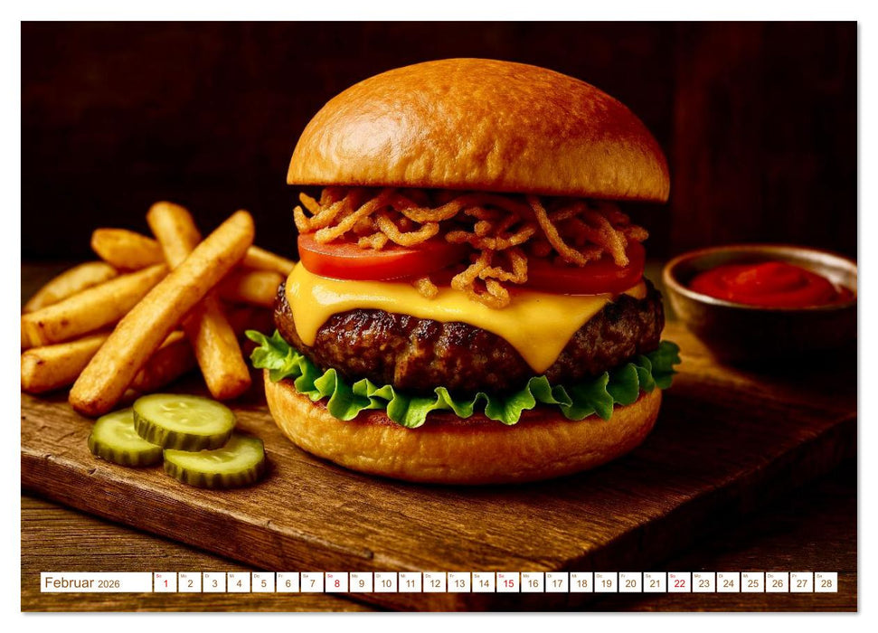 Leckere Burger (CALVENDO Premium Wandkalender 2026)