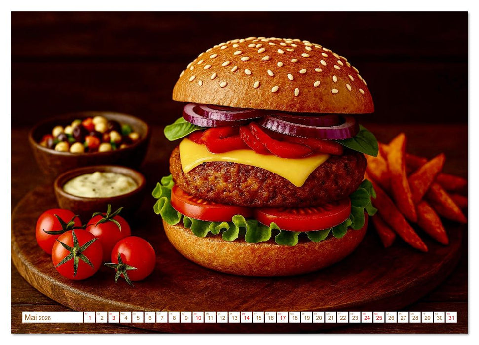 Leckere Burger (CALVENDO Premium Wandkalender 2026)