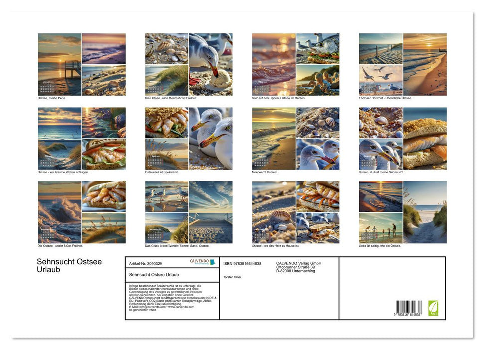 Sehnsucht Ostsee Urlaub (CALVENDO Wandkalender 2026)