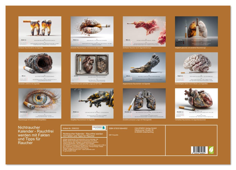 Nichtraucher Kalender - Rauchfrei werden mit Fakten und Tipps für Raucher (CALVENDO Wandkalender 2026)
