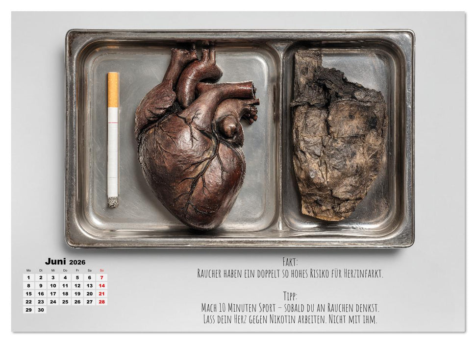 Nichtraucher Kalender - Rauchfrei werden mit Fakten und Tipps für Raucher (CALVENDO Premium Wandkalender 2026)