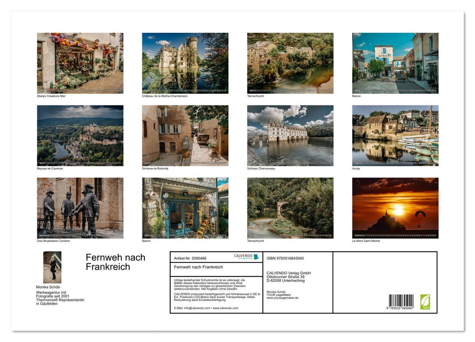 Fernweh nach Frankreich (CALVENDO Wandkalender 2026)