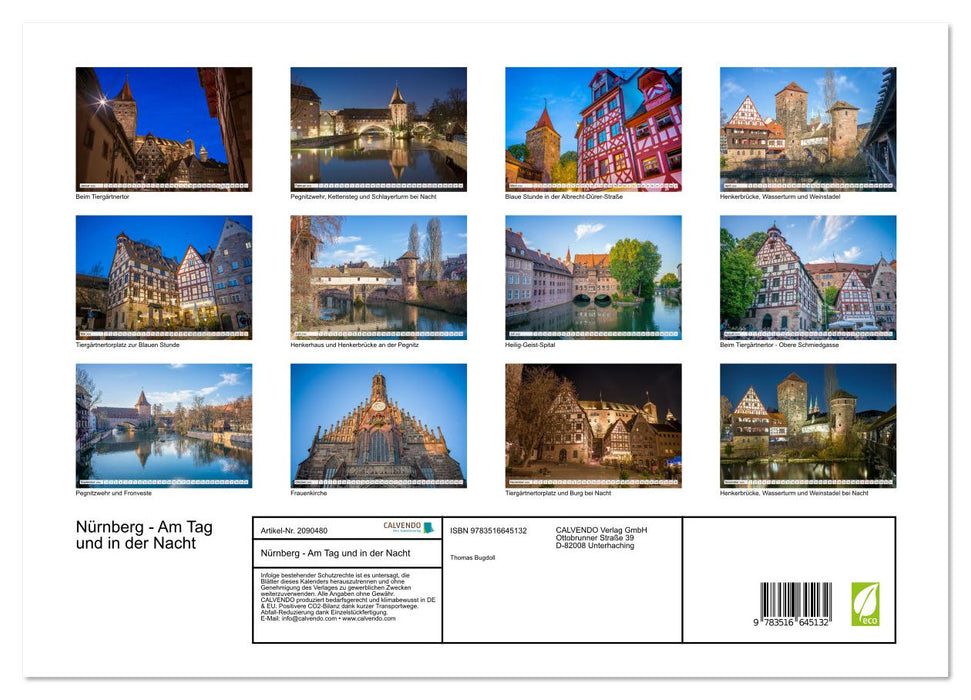 Nürnberg - Am Tag und in der Nacht (CALVENDO Premium Wandkalender 2026)