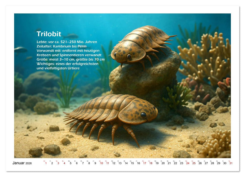 Urige Meerestiere prähistorisch und seltsam (CALVENDO Wandkalender 2026)