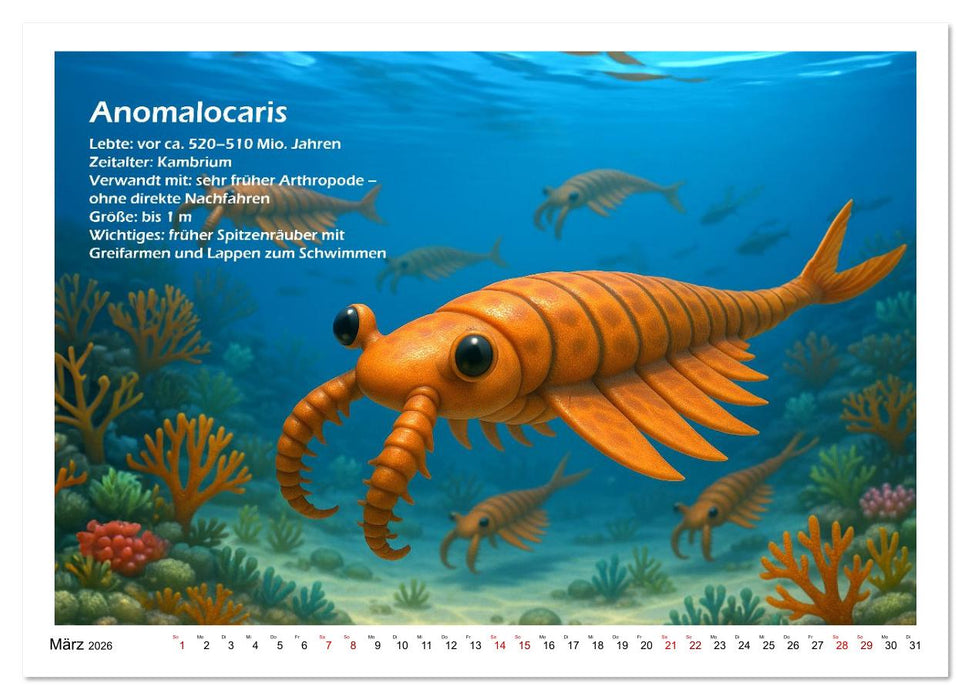 Urige Meerestiere prähistorisch und seltsam (CALVENDO Wandkalender 2026)