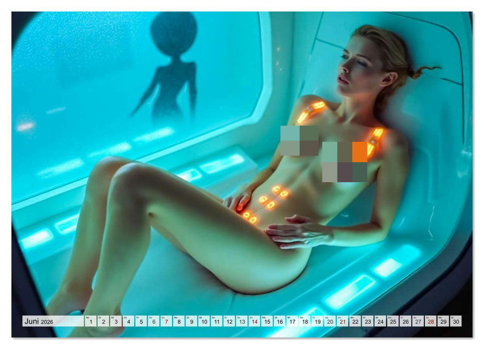 Sci-Fi Pin-up Girls - Exposed in Space (CALVENDO Wandkalender 2026)