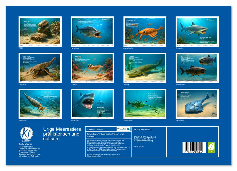 Urige Meerestiere prähistorisch und seltsam (CALVENDO Premium Wandkalender 2026)