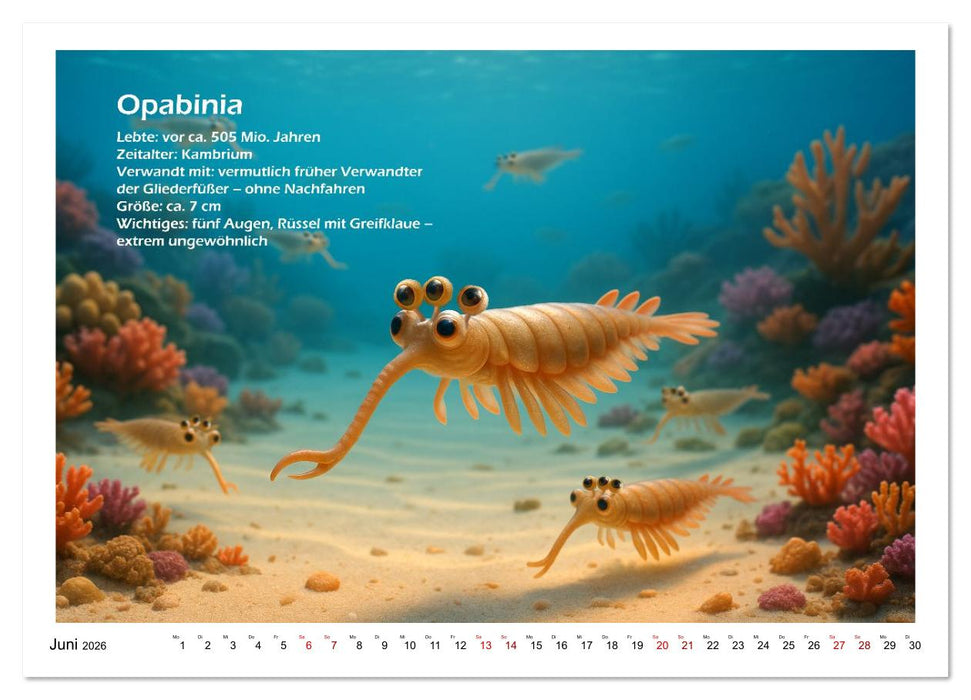 Urige Meerestiere prähistorisch und seltsam (CALVENDO Premium Wandkalender 2026)