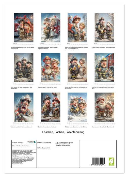 Löschen, Lachen, Löschfahrzeug (CALVENDO Premium Wandkalender 2026)