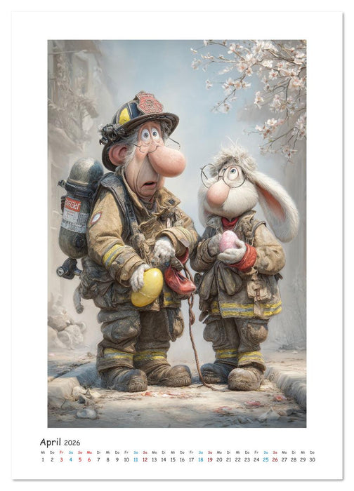 Löschen, Lachen, Löschfahrzeug (CALVENDO Premium Wandkalender 2026)