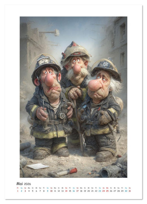 Löschen, Lachen, Löschfahrzeug (CALVENDO Premium Wandkalender 2026)