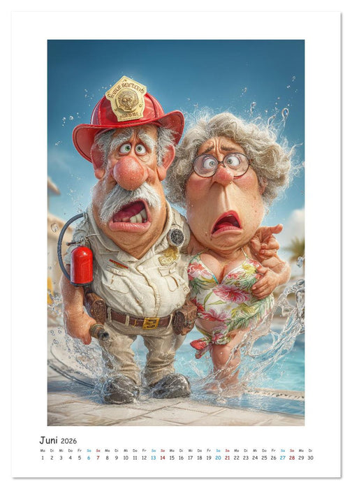 Löschen, Lachen, Löschfahrzeug (CALVENDO Premium Wandkalender 2026)