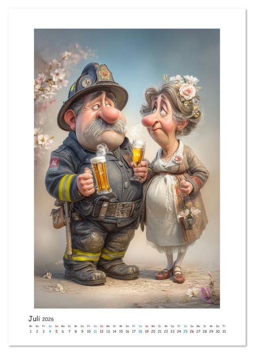 Löschen, Lachen, Löschfahrzeug (CALVENDO Premium Wandkalender 2026)