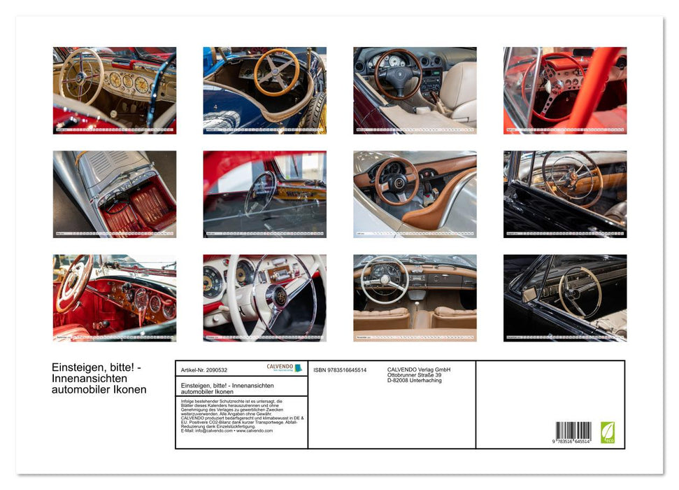 Einsteigen, bitte! - Innenansichten automobiler Ikonen (CALVENDO Wandkalender 2026)
