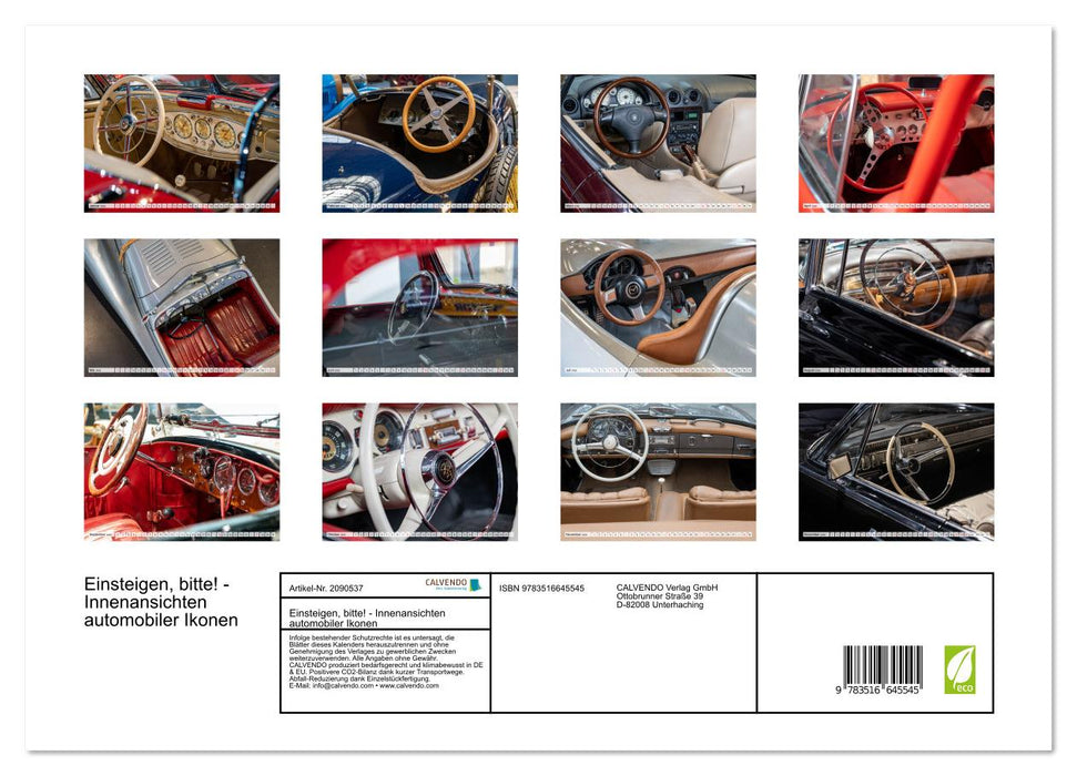 Einsteigen, bitte! - Innenansichten automobiler Ikonen (CALVENDO Premium Wandkalender 2026)