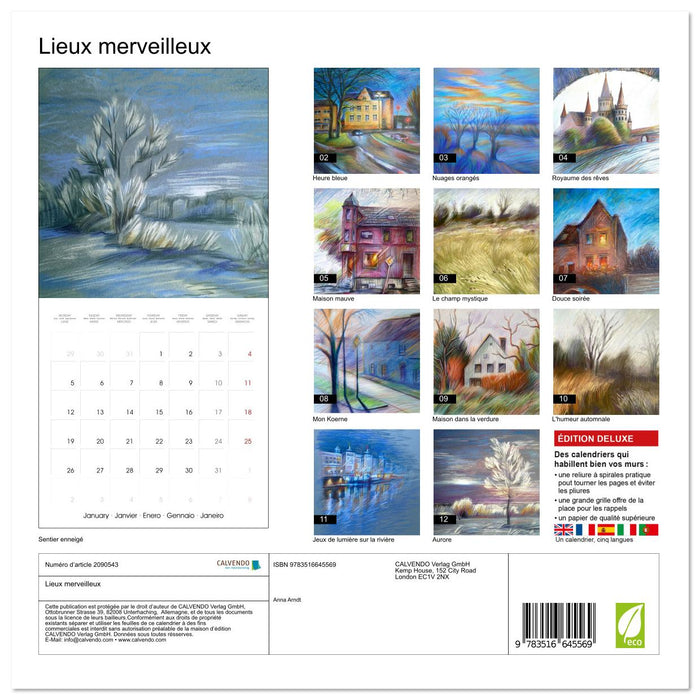 Lieux merveilleux (CALVENDO Calendrier mensuel 2026)