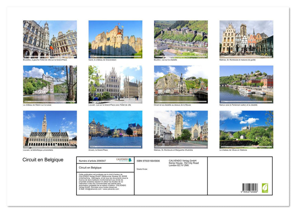 Circuit en Belgique (CALVENDO Calendrier mensuel 2026)