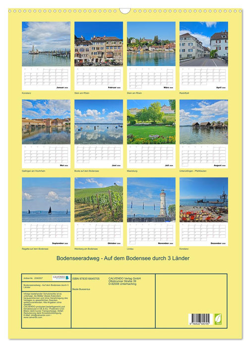 Bodenseeradweg - Auf dem Bodensee durch 3 Länder (CALVENDO Wandkalender 2026)