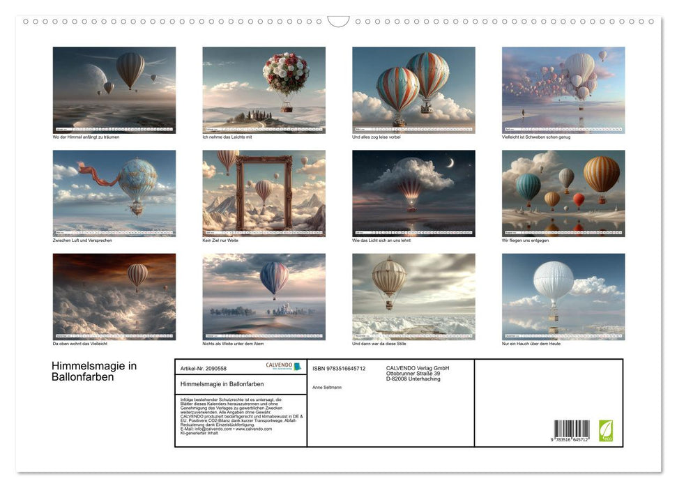 Himmelsmagie in Ballonfarben (CALVENDO Wandkalender 2026)