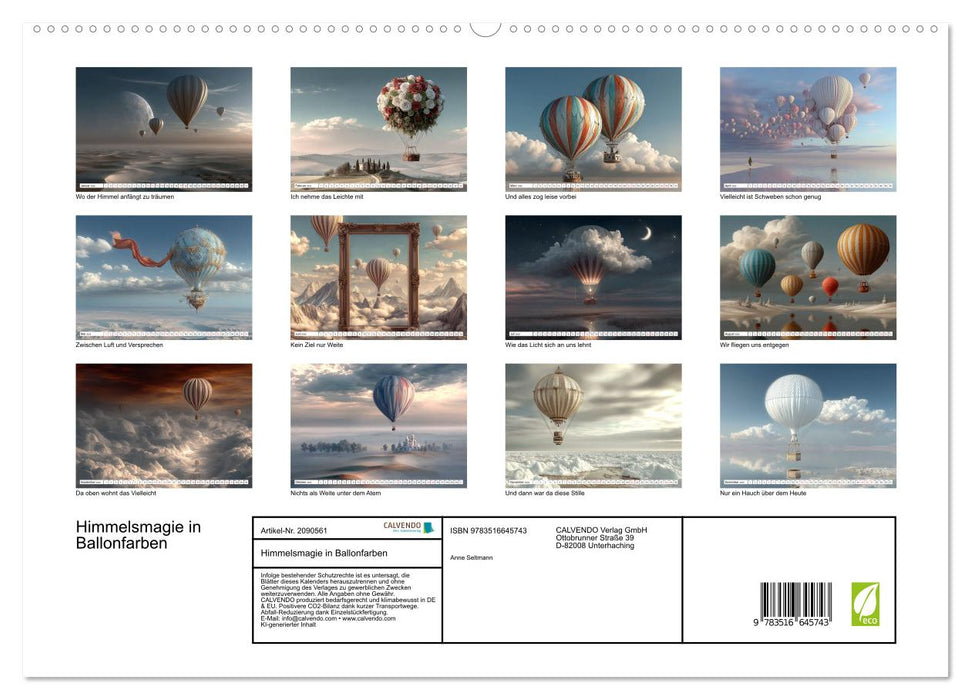 Himmelsmagie in Ballonfarben (CALVENDO Premium Wandkalender 2026)