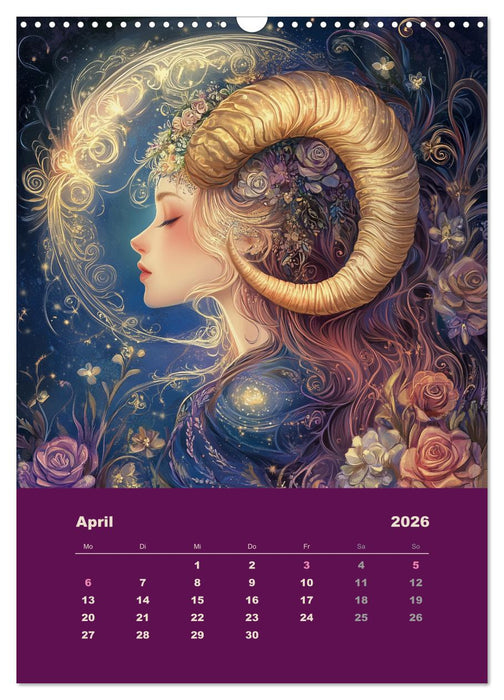 Göttinnen der Sterne - der weibliche Zodiac (CALVENDO Wandkalender 2026)