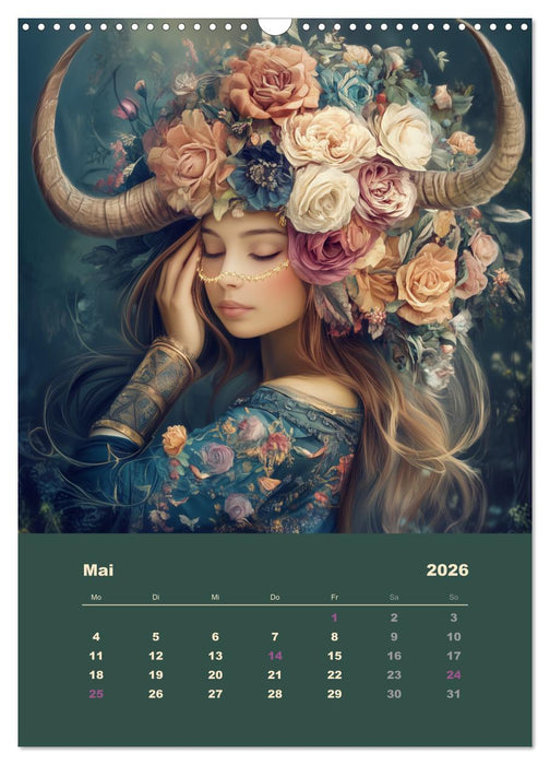 Göttinnen der Sterne - der weibliche Zodiac (CALVENDO Wandkalender 2026)