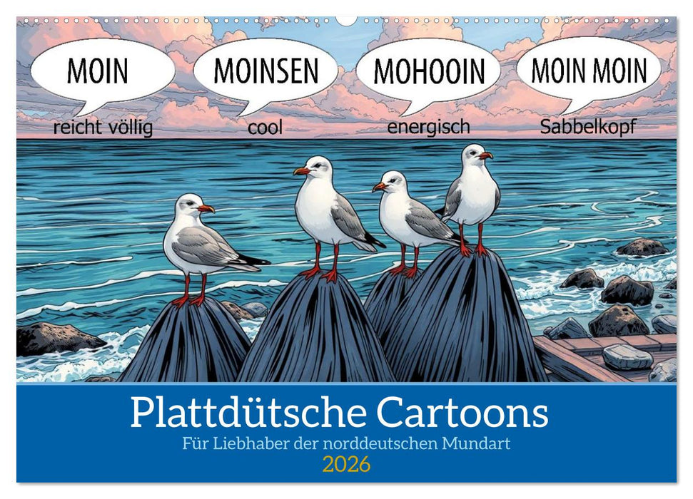 Plattdütsche Cartoons (CALVENDO Wandkalender 2026)