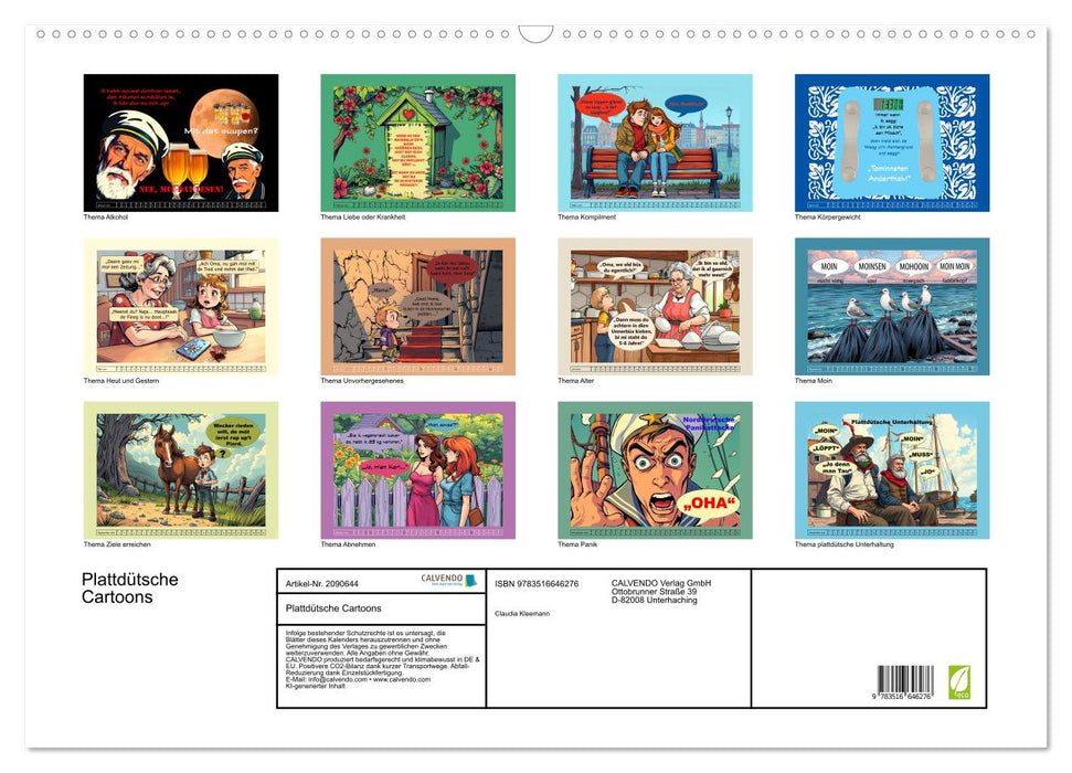 Plattdütsche Cartoons (CALVENDO Wandkalender 2026)