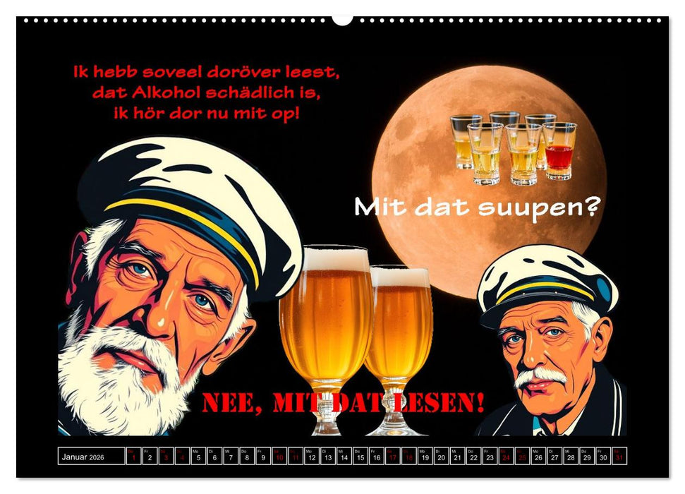 Plattdütsche Cartoons (CALVENDO Wandkalender 2026)