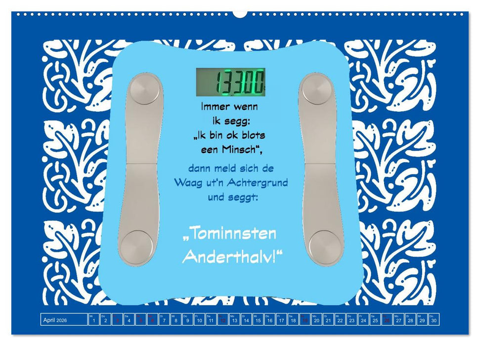 Plattdütsche Cartoons (CALVENDO Wandkalender 2026)