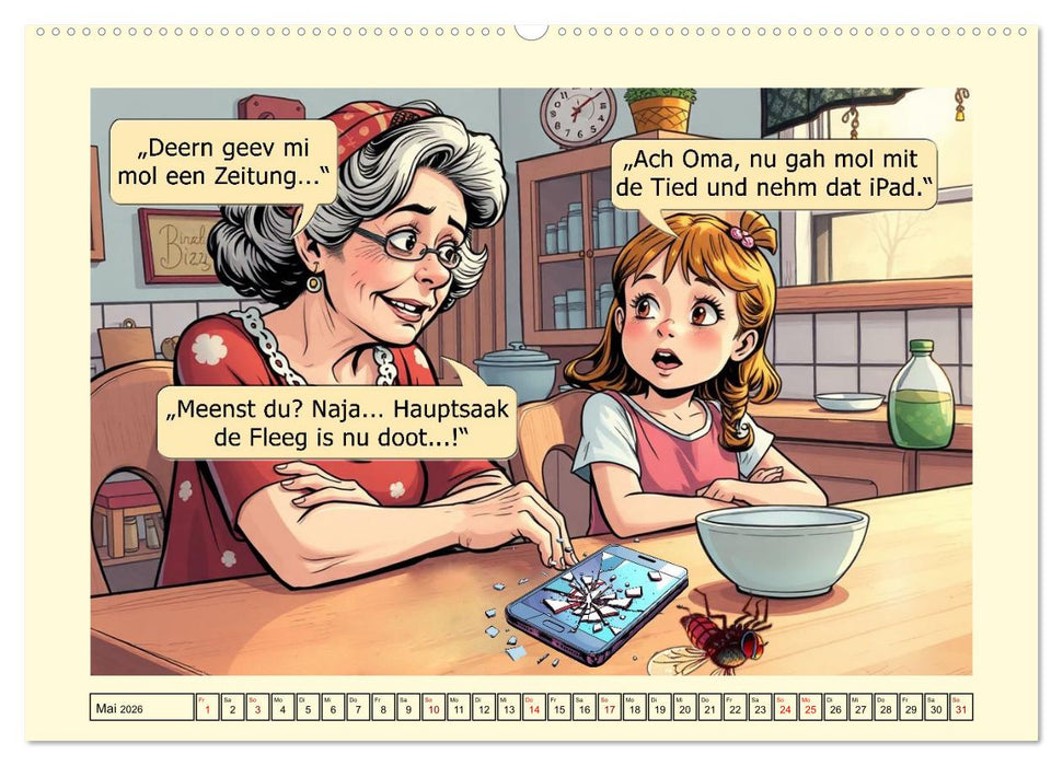 Plattdütsche Cartoons (CALVENDO Wandkalender 2026)