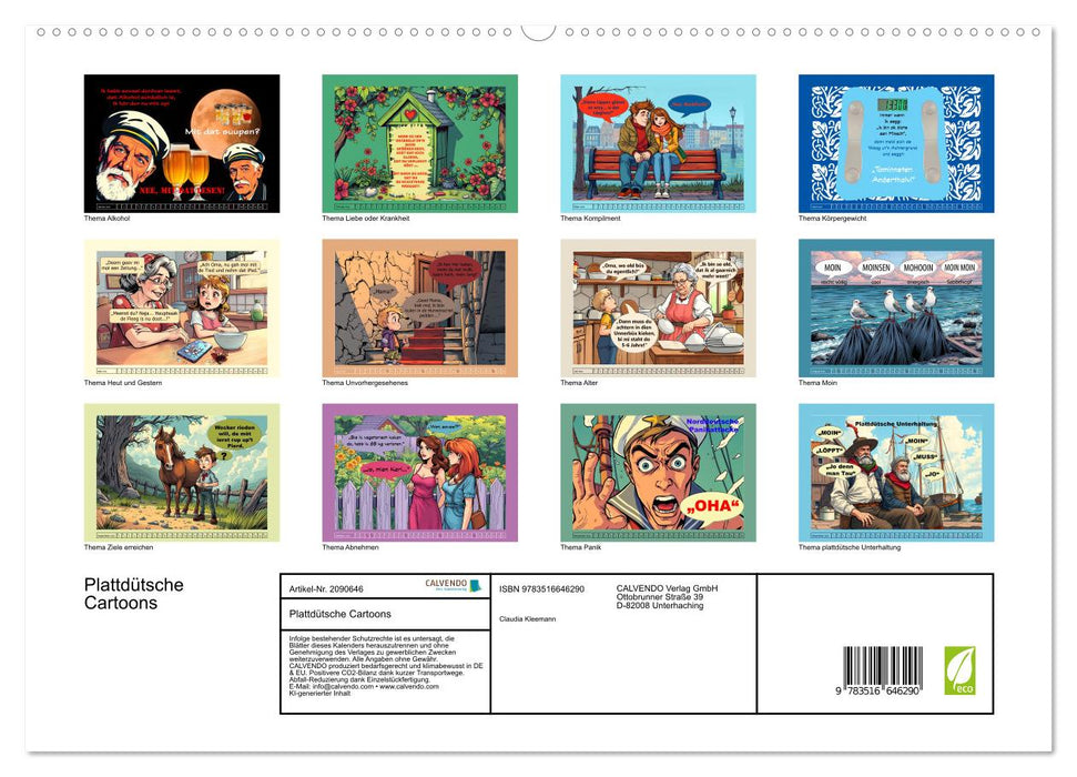 Plattdütsche Cartoons (CALVENDO Premium Wandkalender 2026)