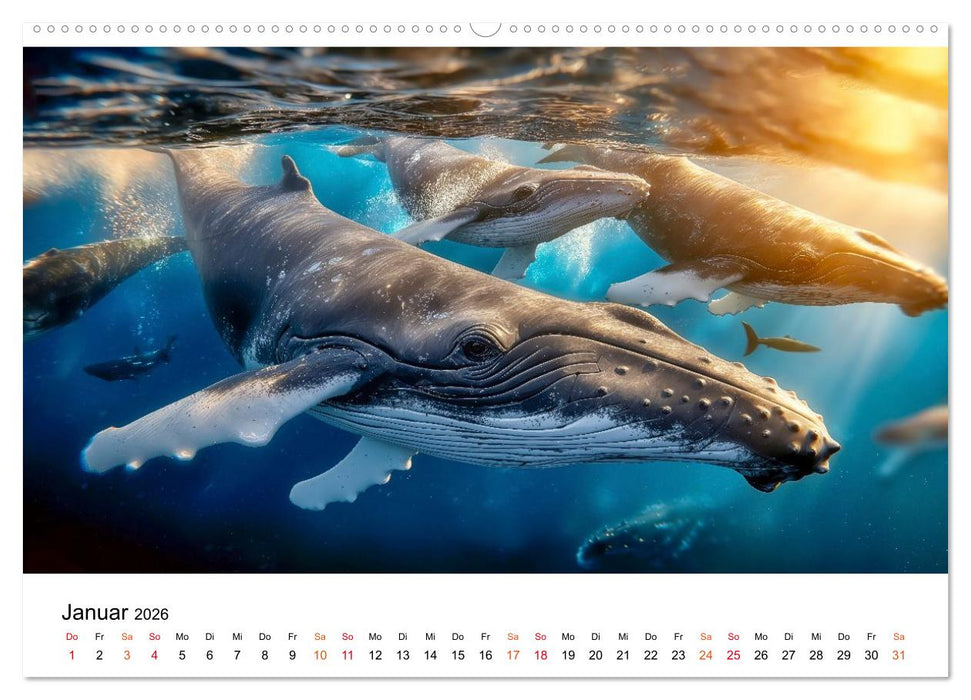 Wale - ein Jahr voller Meer (CALVENDO Wandkalender 2026)